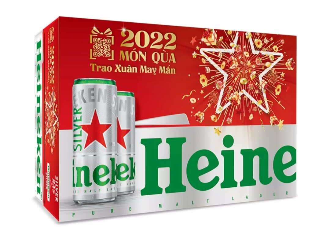 Thùng Heineken bạc 24lon x 330ml