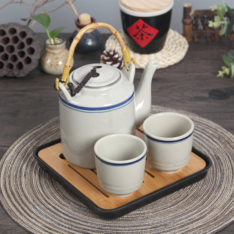 Bộ Ấm Trà Gốm Sứ Kiểu Nhật Ấm Quai Xách Cổ Điển Chịu Nhiệt Cao Ấm Đơn Cỡ Lớn Ml Dùng Cho Nhà Hàng Khách Sạn Khách Sạn