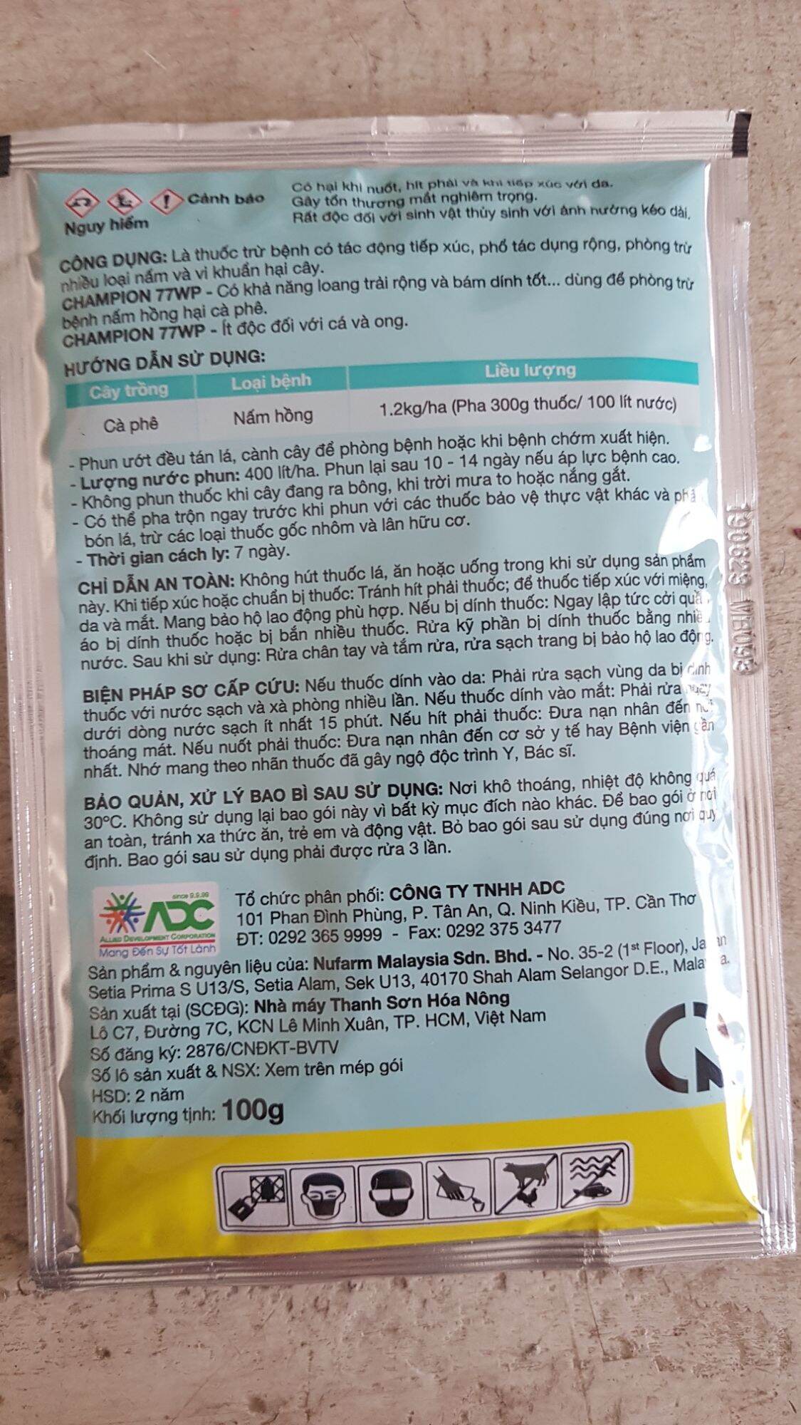 Thuốc trừ bệnh nấm hồng CHAMPION