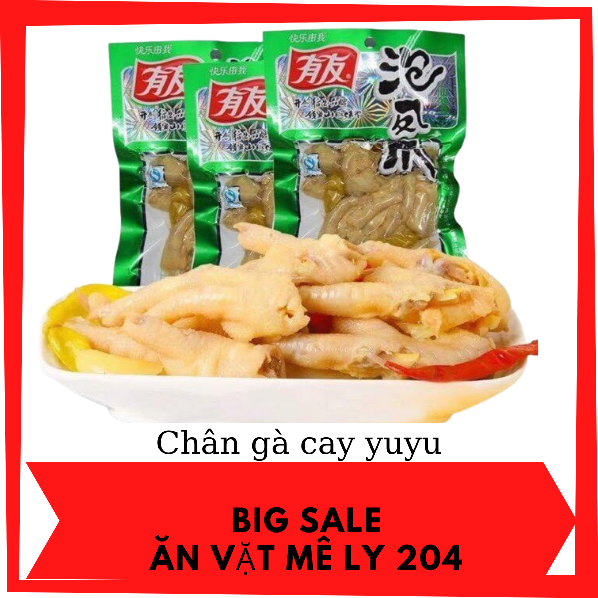 1 gói chân gà cay yuyu 210g tiết kiệm