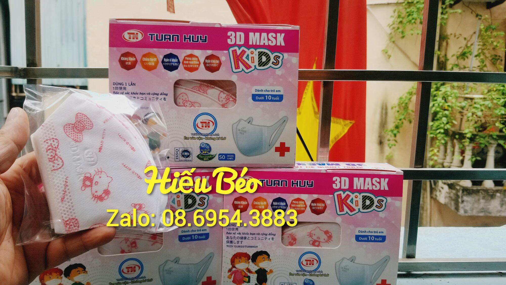 (Trẻ em) khẩu trang y tế 3d mask BÉ GÁI, hộp 50 cái công nghệ nhật