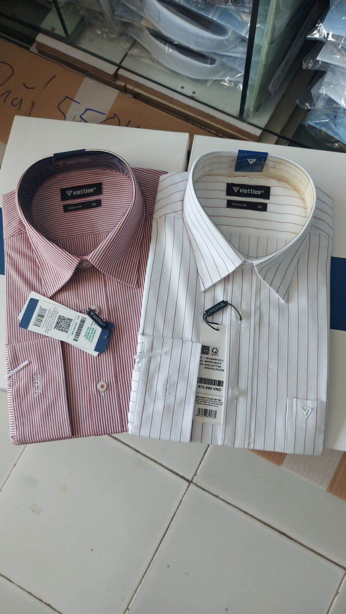 Xả comboo 2 áo việt tiến size 42 giá treo 545k 475k