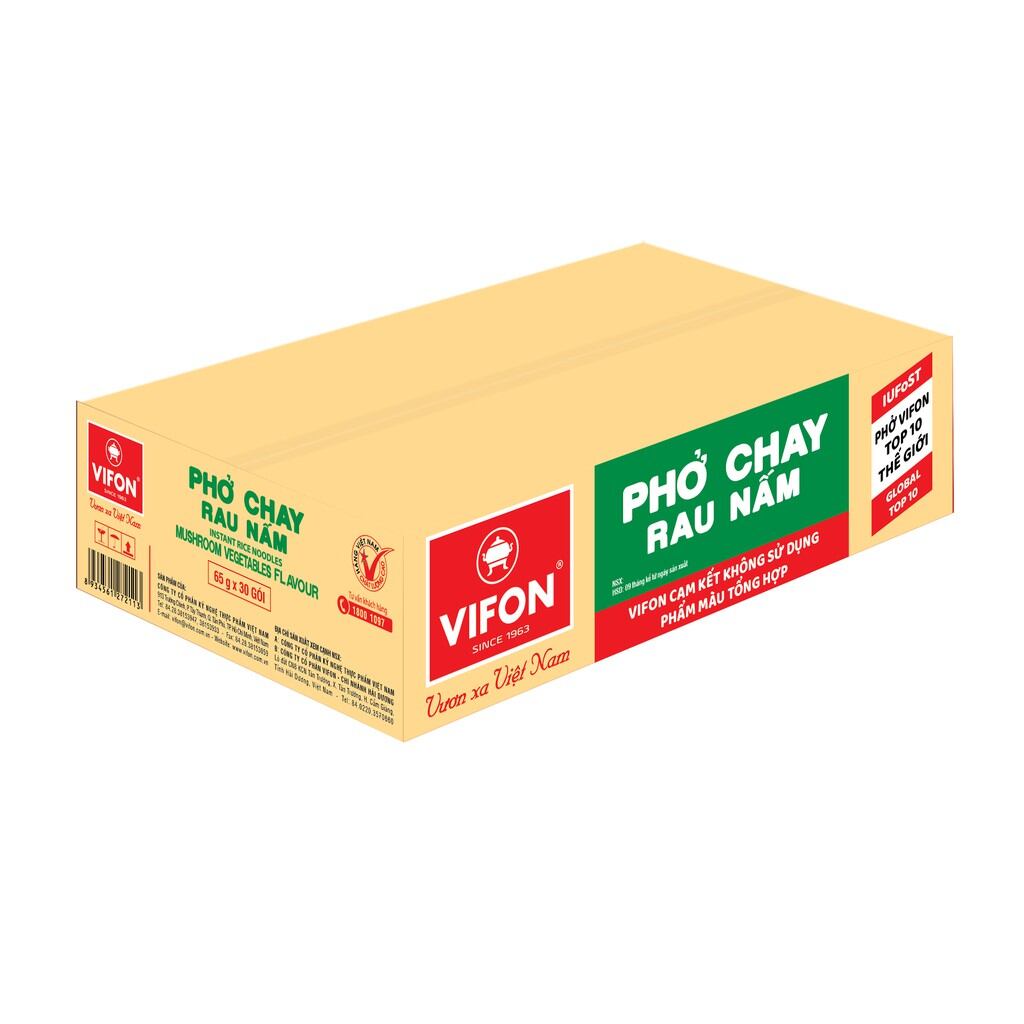 PHỞ CHAY RAU NẤM VIFON, GÓI SỢI TO