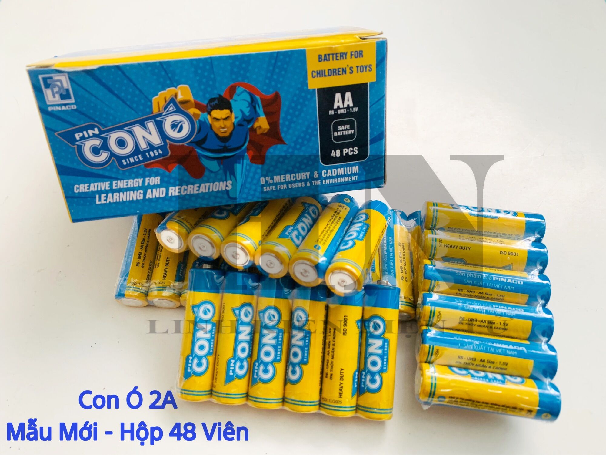 Pin con ó 2a 1.5v mẫu mới lốc 6 viên- hộp 48 viên