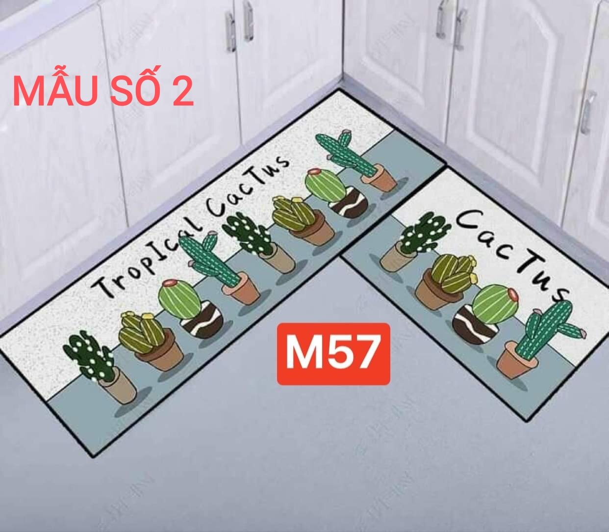2 thảm 3d trải sàn bếp chống trơn trượt siêu thấm