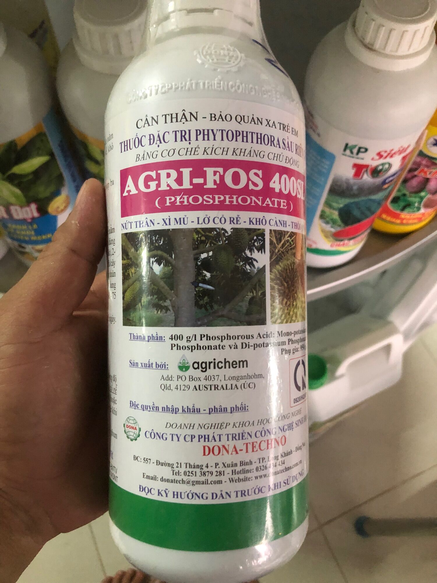 Trị nức thân xi mủ sâu agri fos 400 1lit