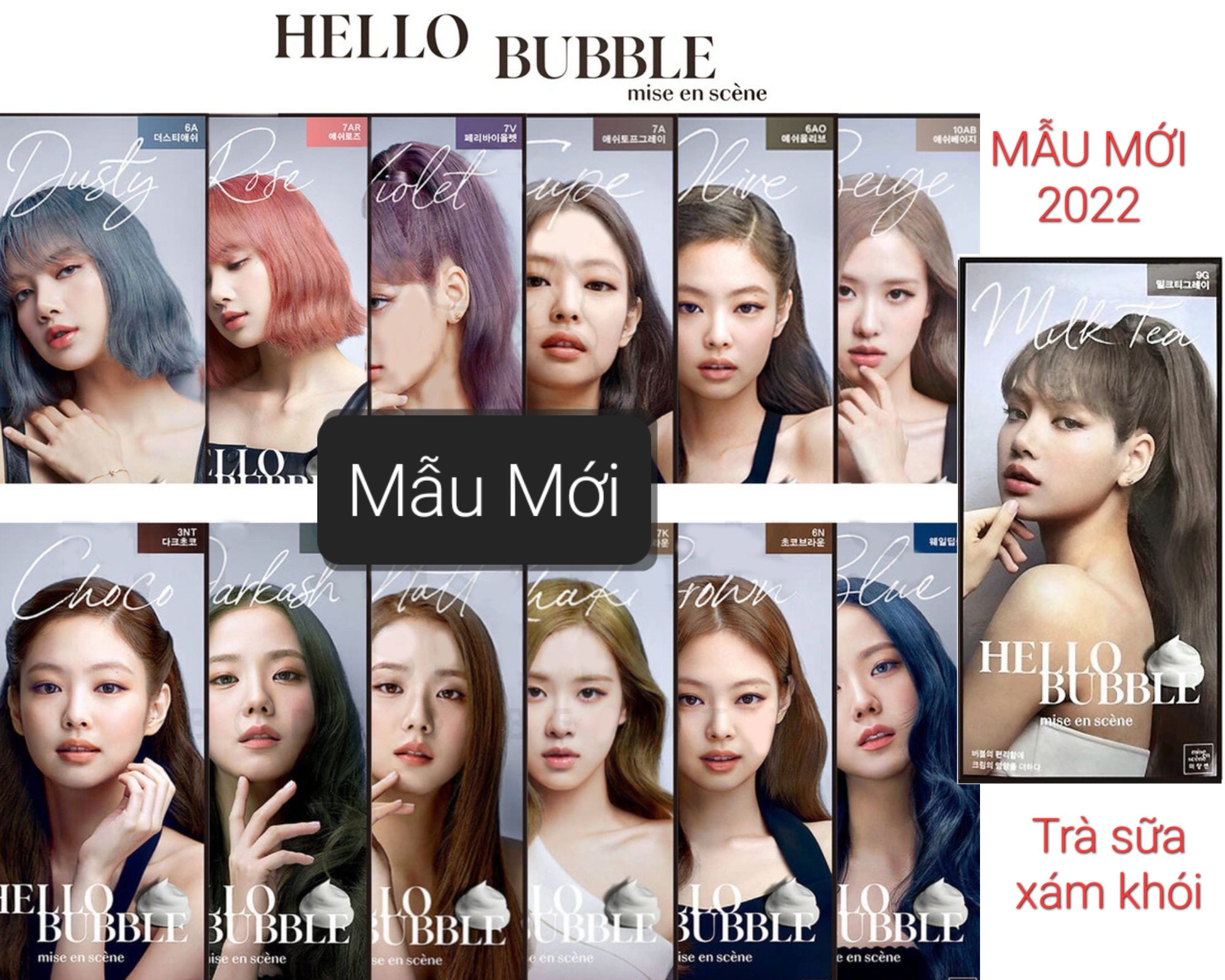 Thuốc nhuộm tóc dạng bọt Hello Bubble BLACKPINK PRIMER NÂNG TONE