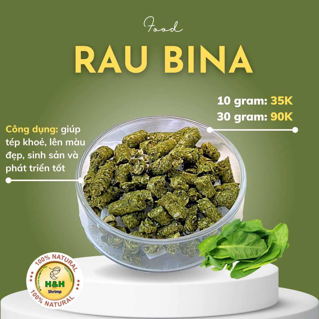 Thức ăn cho tép rau bina dùng cho tép cảnh
