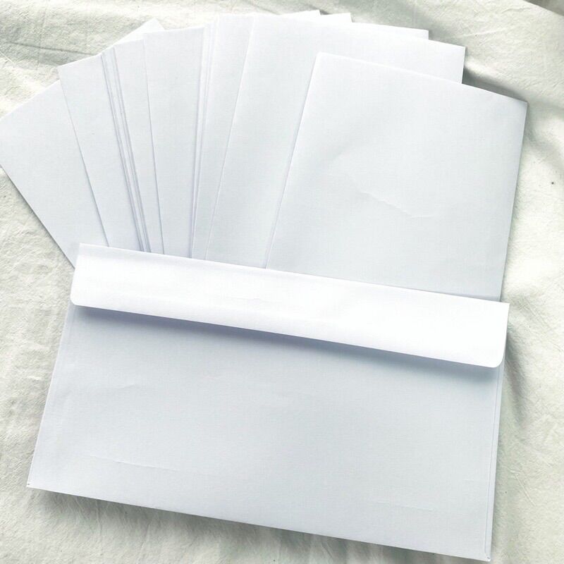 Bao thư trắng 12 x 22 cm có keo (Xấp 100 cái)
