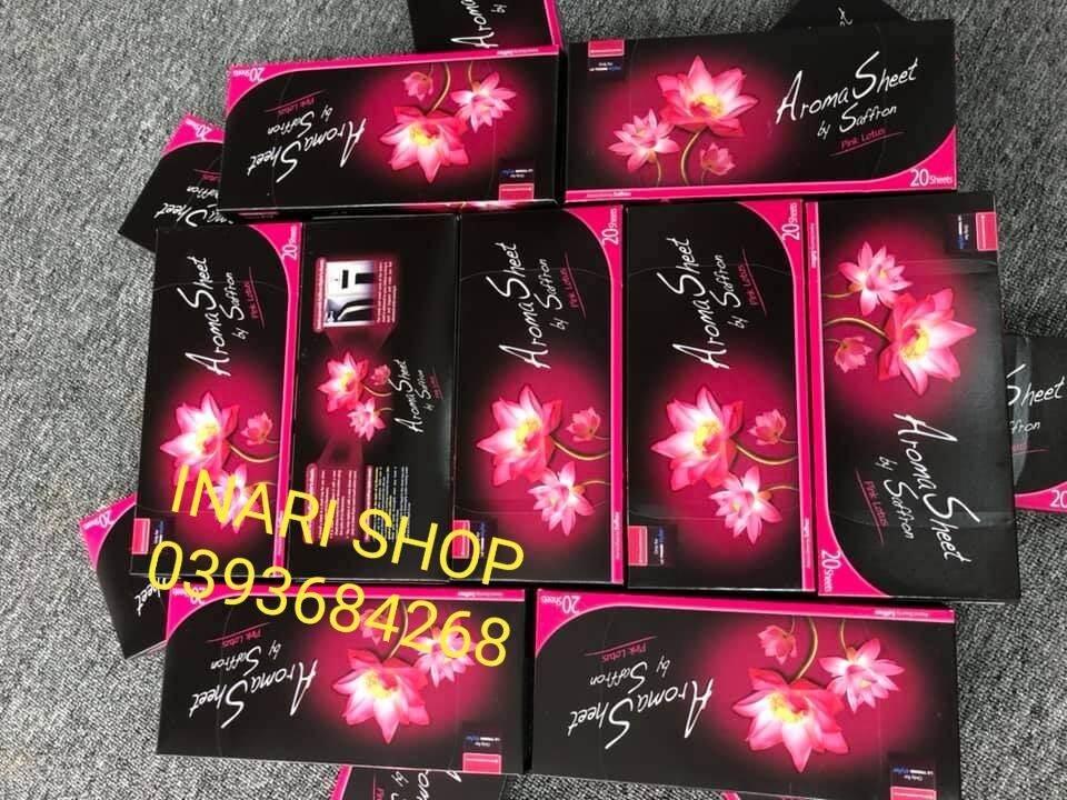 Giấy thơm Aroma sheet Pink lotus- hương sen dùng cho máy giặt khô là hơi LG Styler