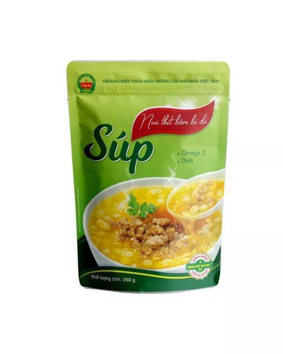 SÚP TƯƠI ĂN LIỀN ( SÚP NUI THỊT BẰM BÍ ĐỎ )