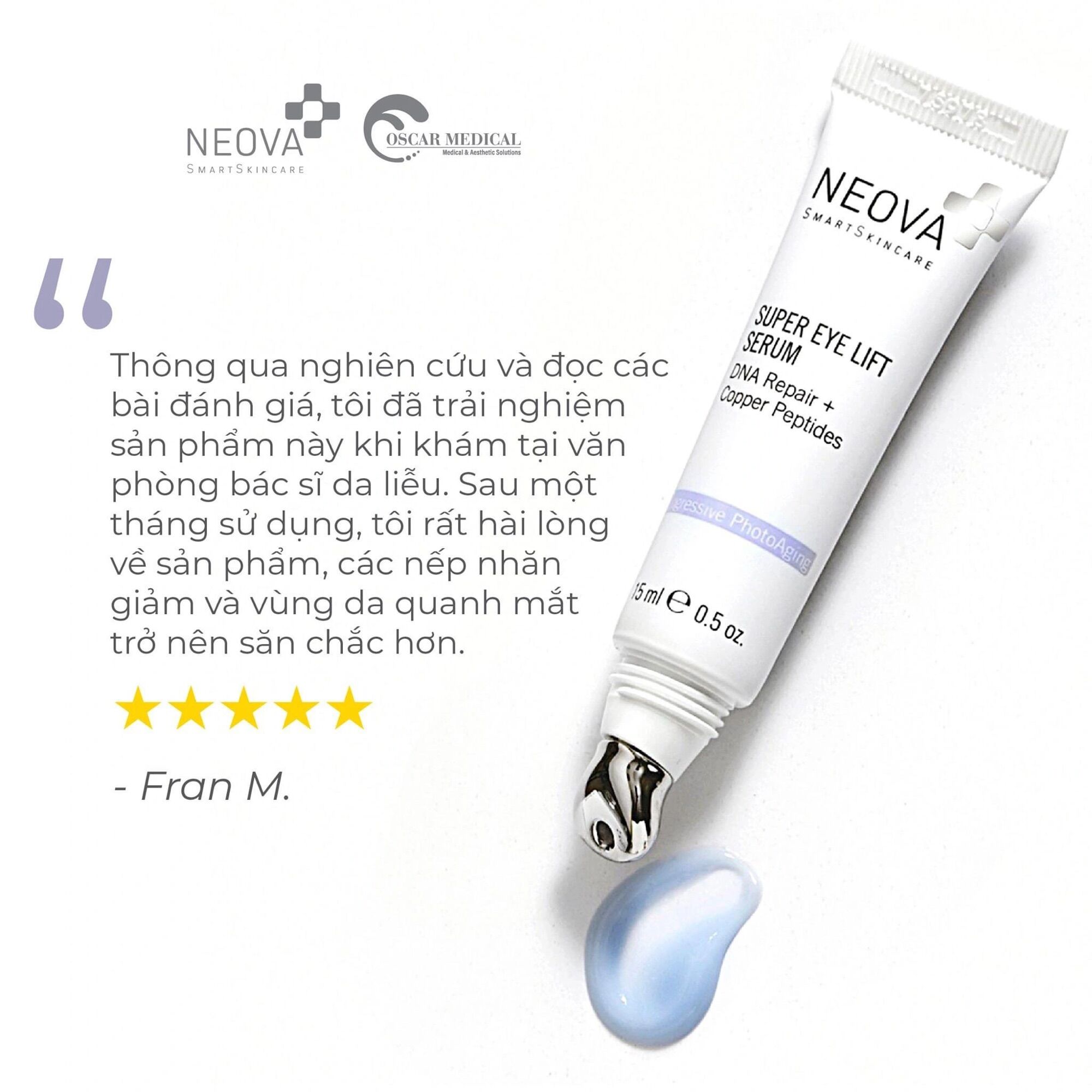 Serum xoá nhăn vùng mắt neova super eye lift 15ml