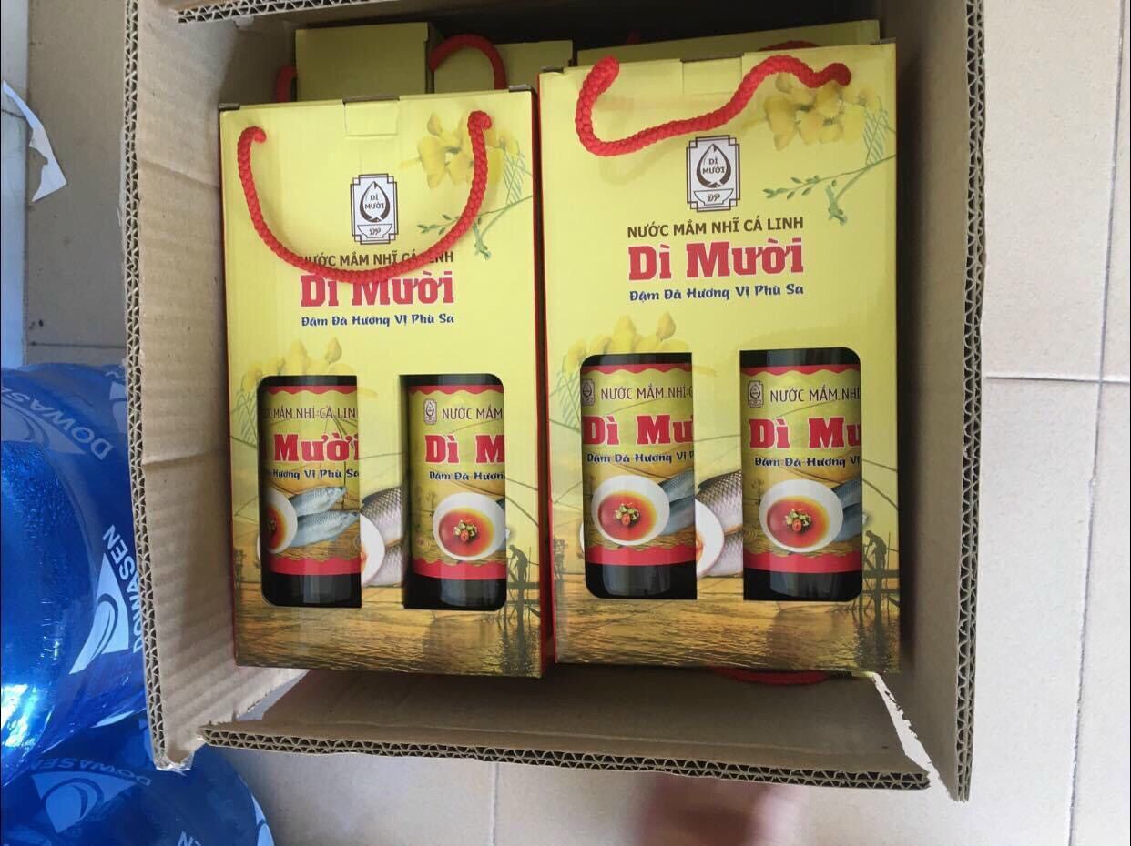 Nước mắm nhĩ cá linh Dì Mười (hộp 2 chai *500ml )