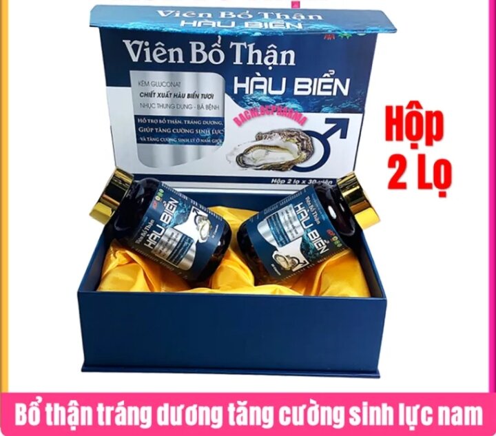 Viên bổ thận hàu biển hộp 2 lọ mỗi lọ 30 viên