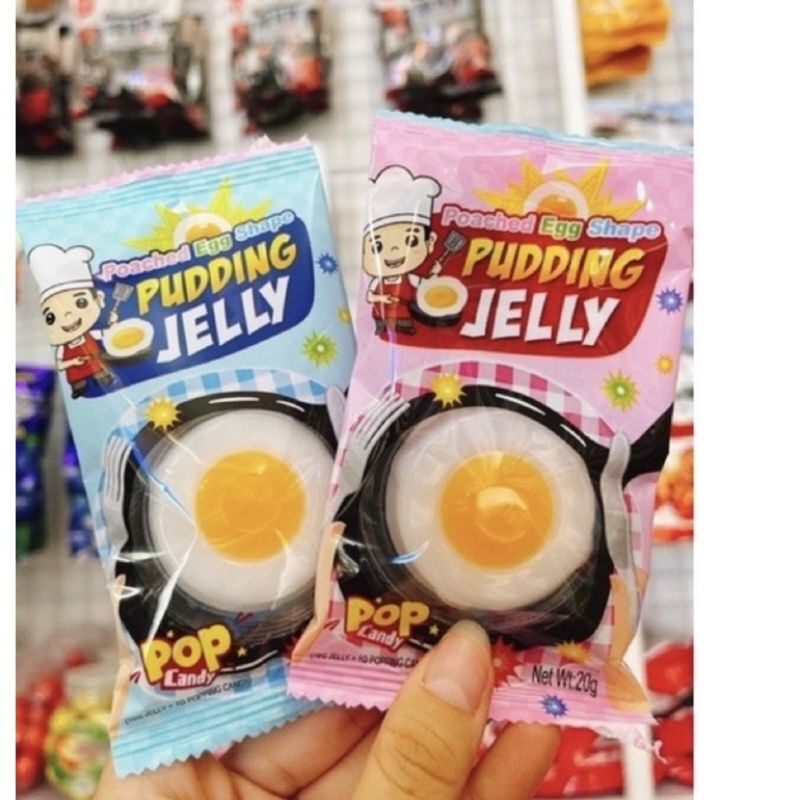 (mới) 10 cái thạch trứng ốp la kèm kẹo nổ lóc bốc siêu ngon