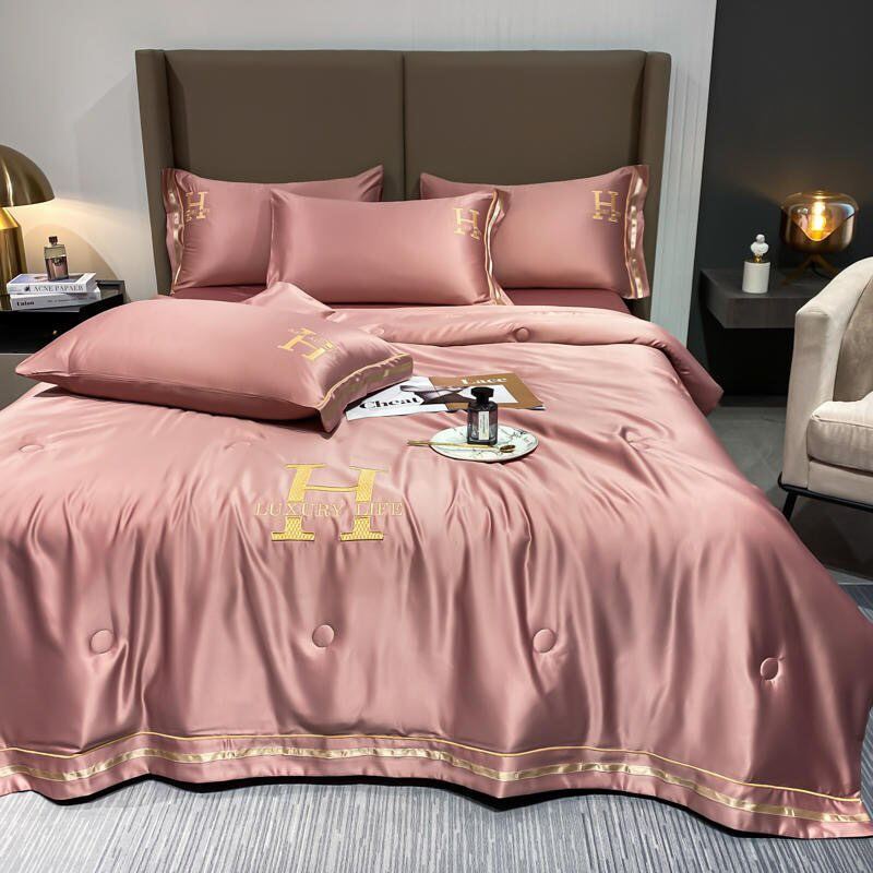 BỘ SẢN PHẨM PHI LỤA LUXURY CHỮ H CHĂN TRẦN HÈ