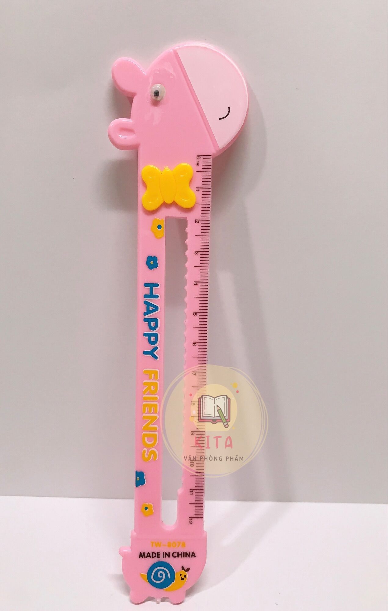 Thước kẻ nhựa kiểu con hươu 15cm