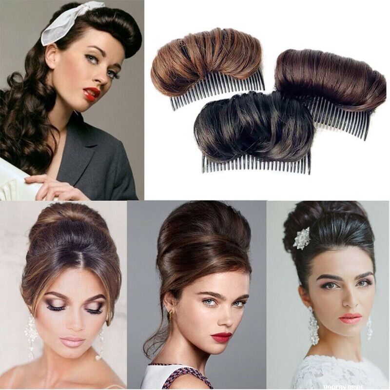 Lược độn phồng mái xược phồng chân tóc màu đen, màu nâu hỗ trợ tạo kiểu tóc xinh