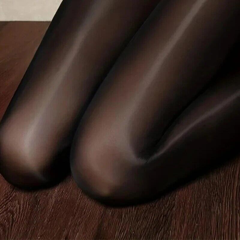 Cộng với kích thước cơ bản pantyhose, phụ nữ cộng với rắn cao tăng làm mịn dầu sáng bóng Skinny vớ