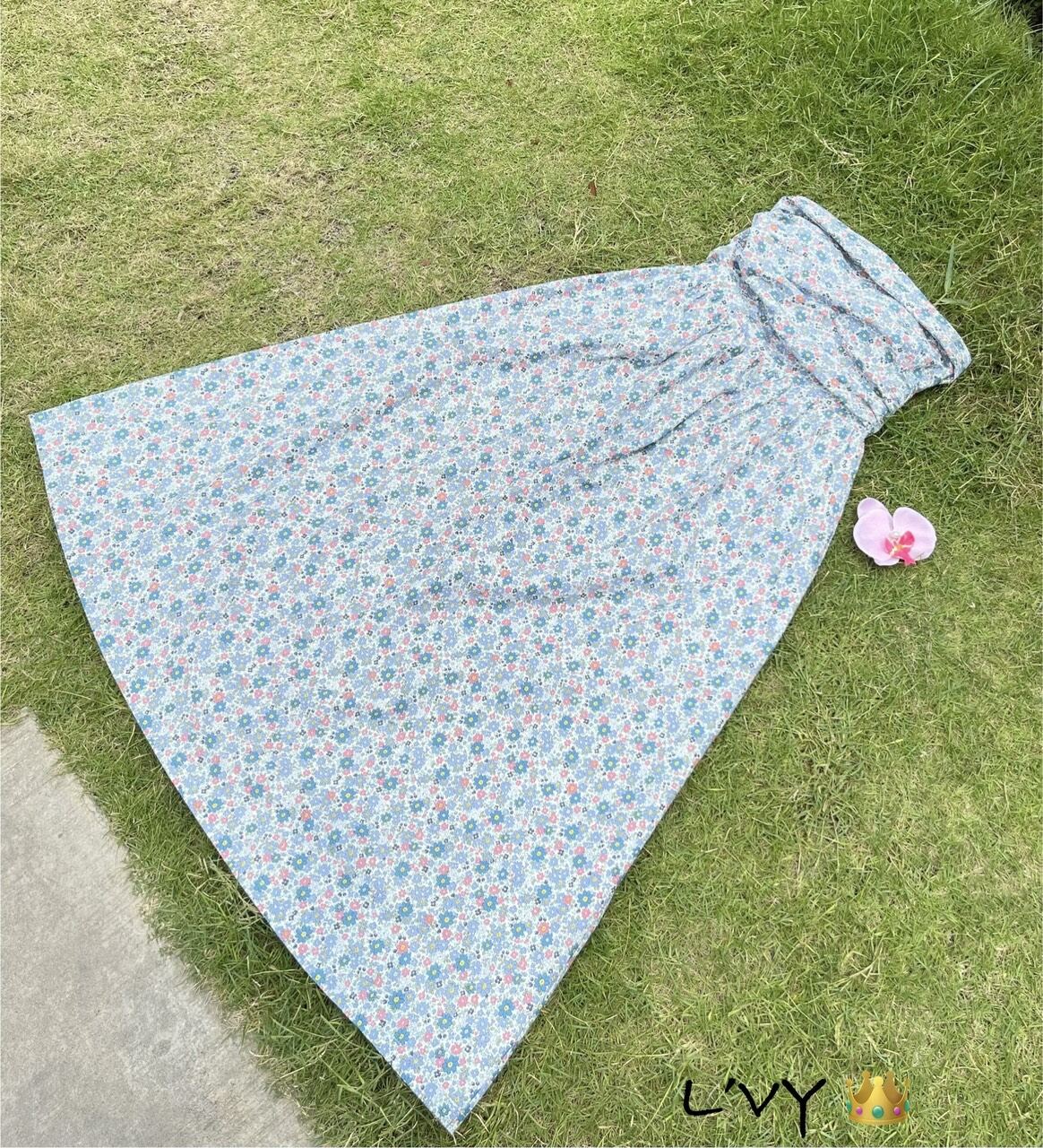 Đầm maxi hoa nhí cúp ngực xinh (kèm ảnh chụp thật)