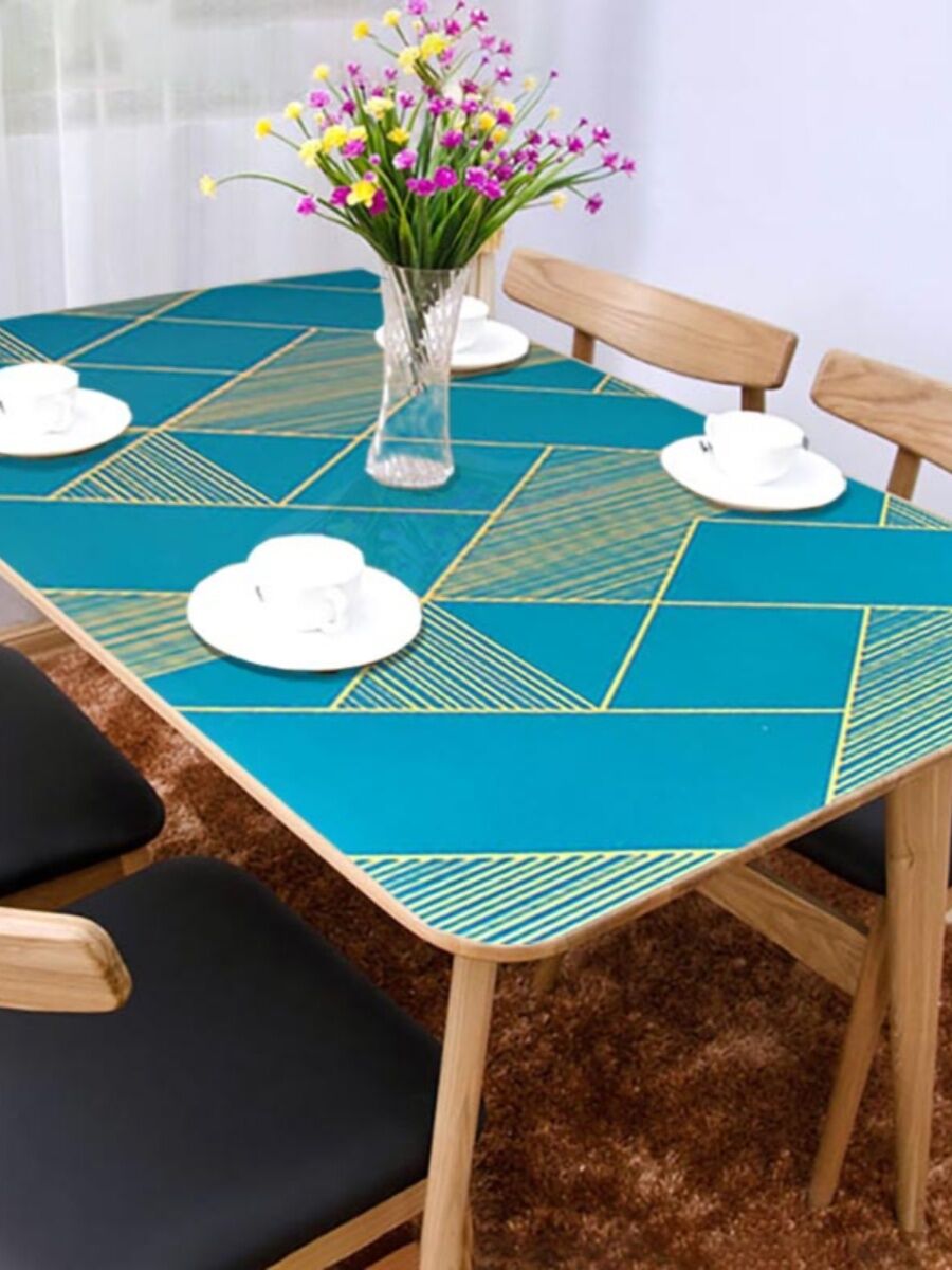 Khăn Trải Bàn Đục Mềm Bảng Pha Lê Thủy Tinh Sử Dụng Tại Nhà Bàn Trà Thảm PVC Chống Thấm Nước Chịu Nhiệt Không Giặt Bàn Ăn Vải