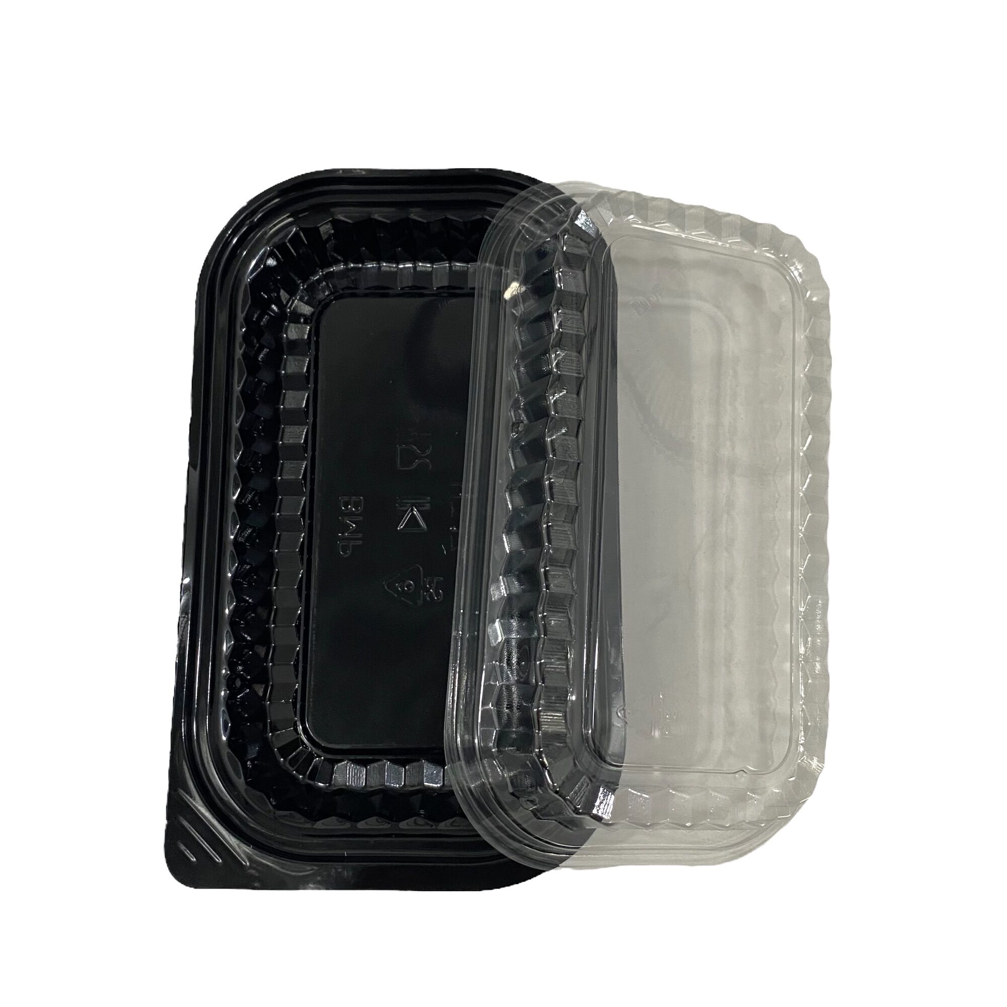 100 Hộp/50 Hộp nhựa đế đen chữ nhật HT17 đựng bánh mì bơ tỏi phô mai Hàn Quốc, bánh bông lan