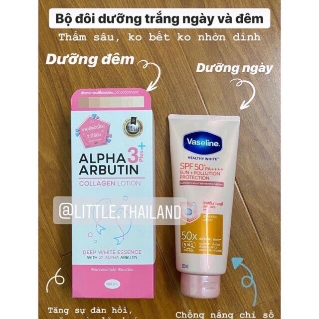 Bộ Đôi Dưỡng Trắng Ngày Đêm Vaseline 50X & Lotion Alpha Arbutin Cam Kết Sản Phẩm Đúng Mô Tả Chất Lượng Đảm Bảo