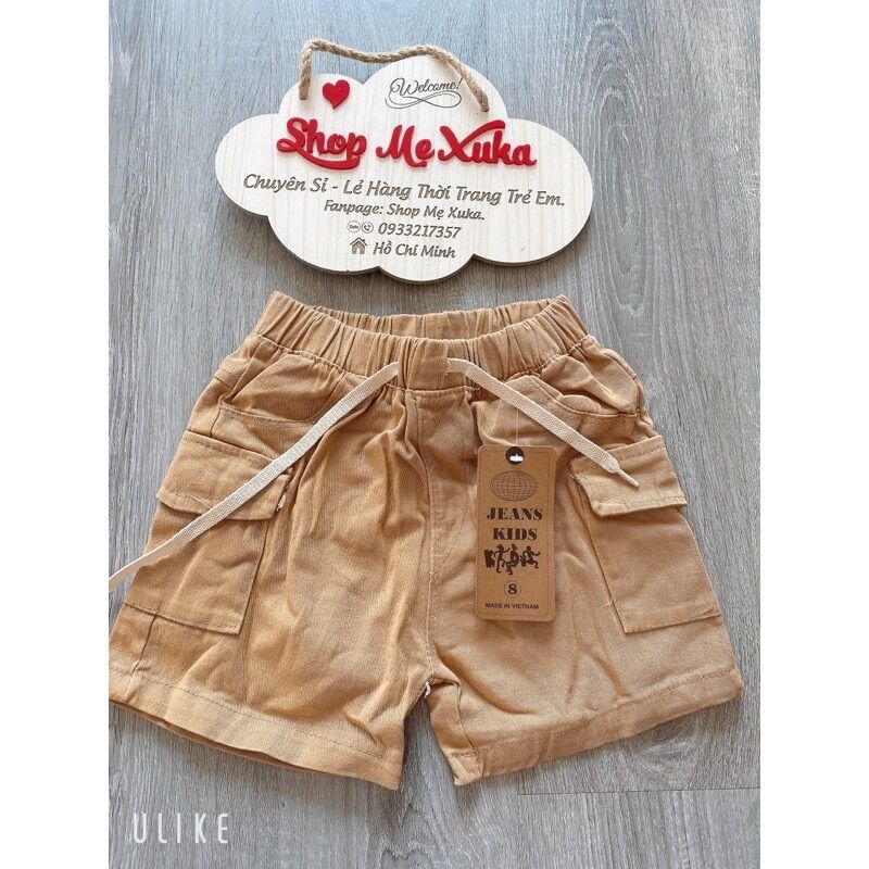 Quần short kaki túi hộp bé trai