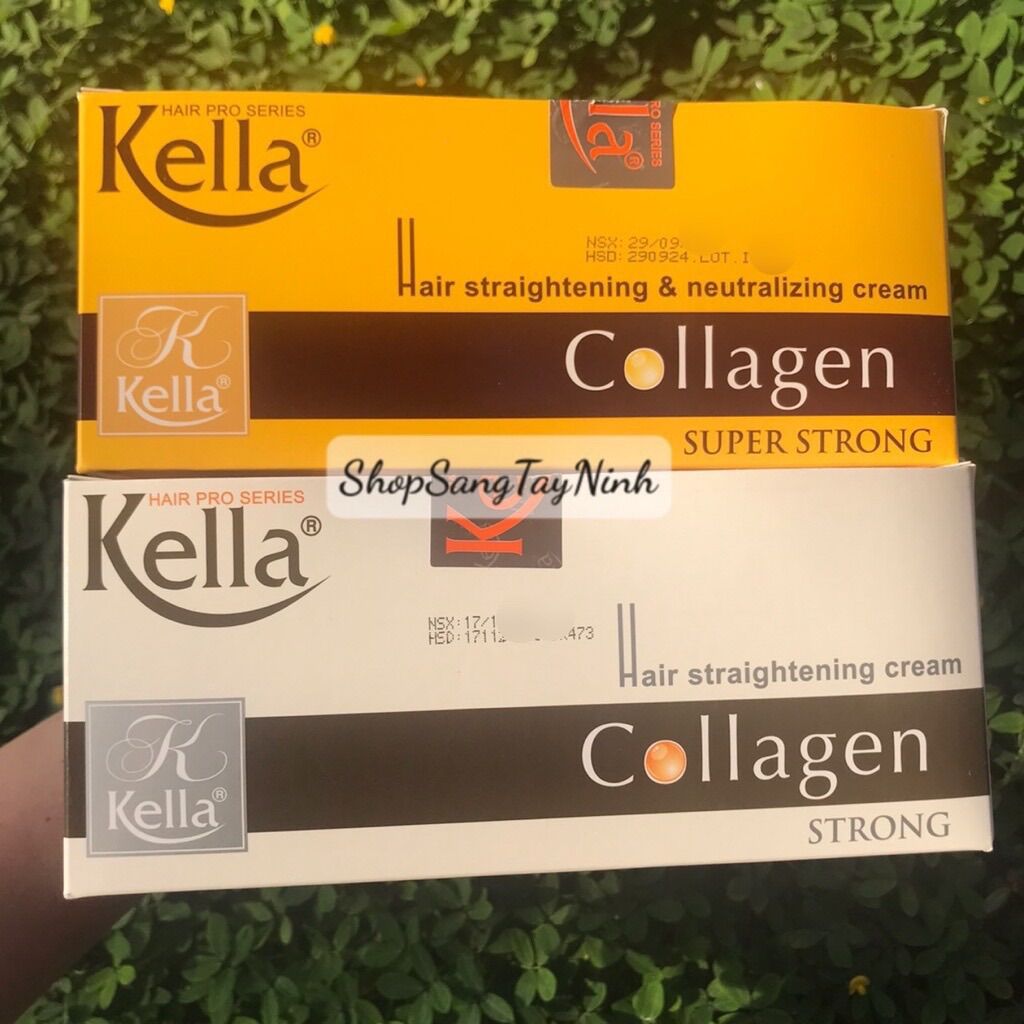 Kem Duỗi Tóc Thuốc Ép Tóc Kella Collagen Strong Trắng