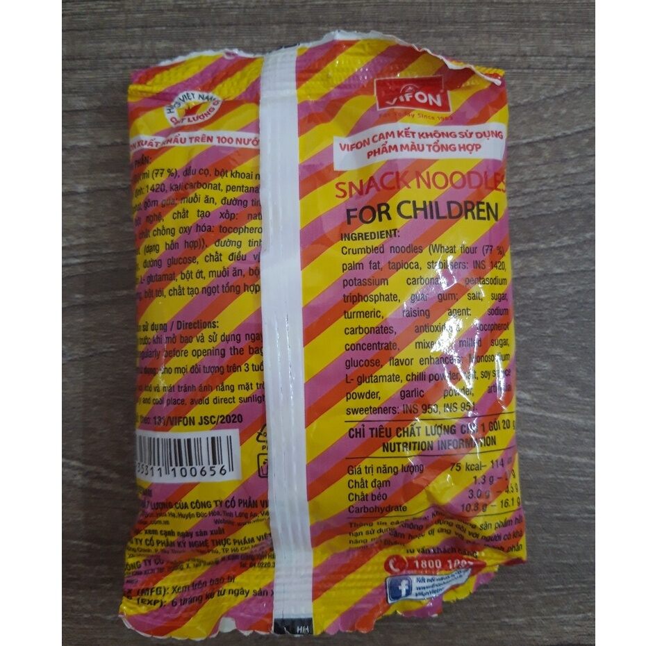 Thùng 200 gói mì trẻ em Vifon