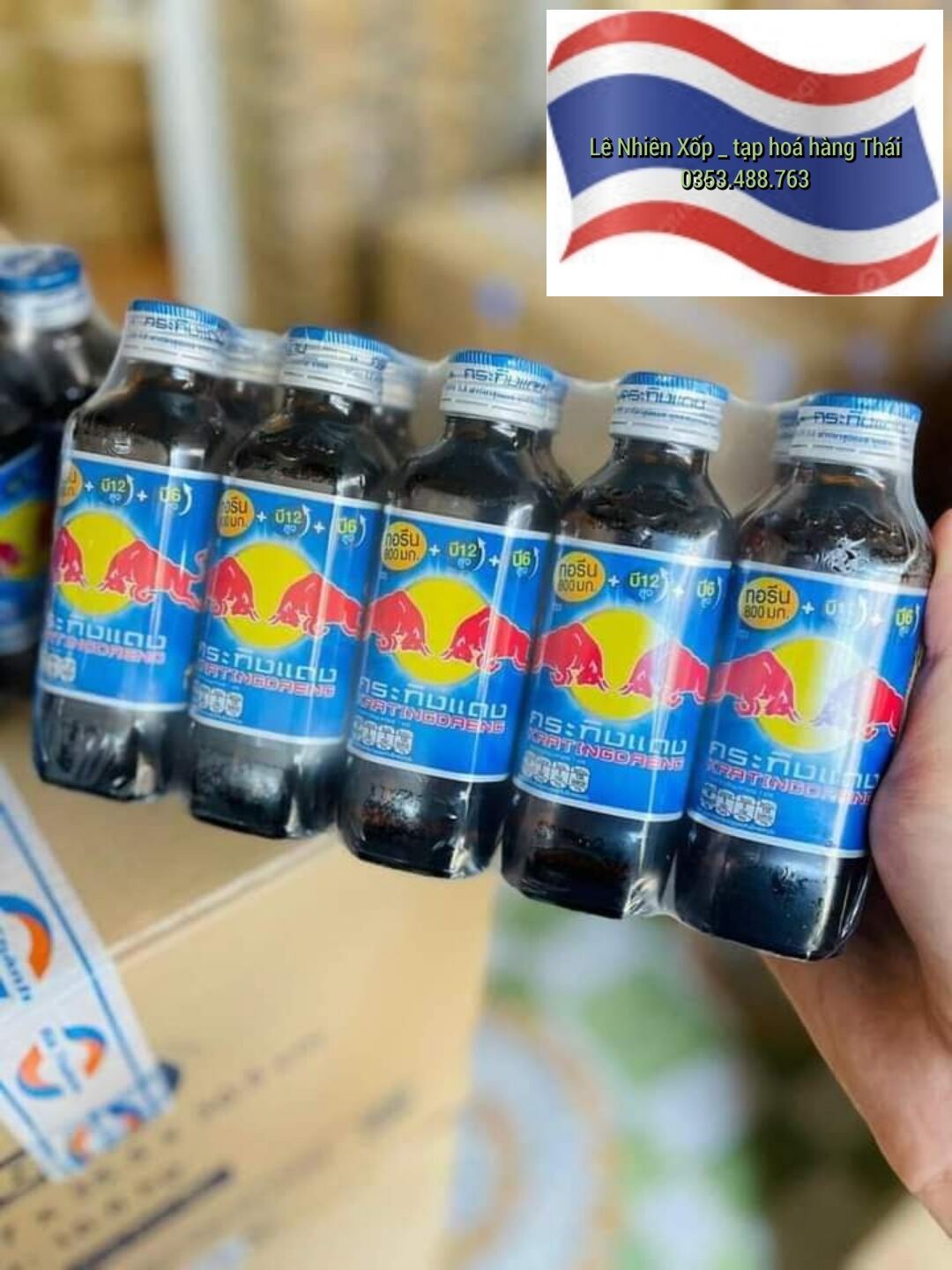 Bò Hút Red bull thái chai thủy tinh-  nước tăng lực rebbull