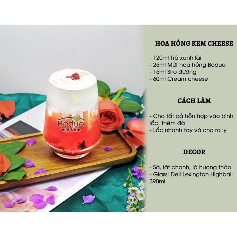 Mứt hoa hồng Boduo hộp 1kg
