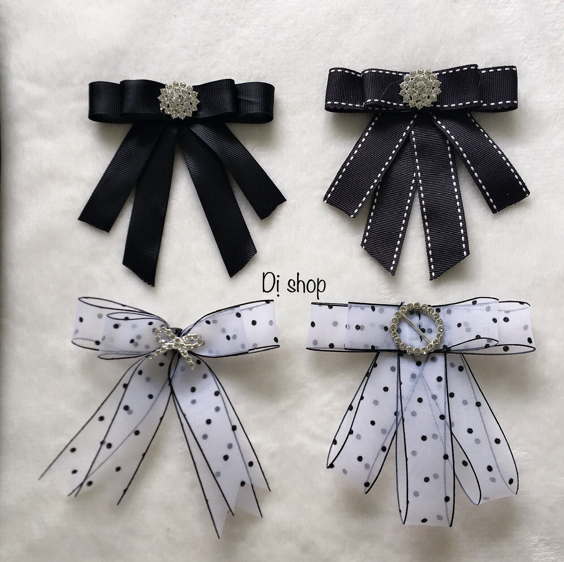 Nơ cài áo đen có đế cài size tầm 12cm