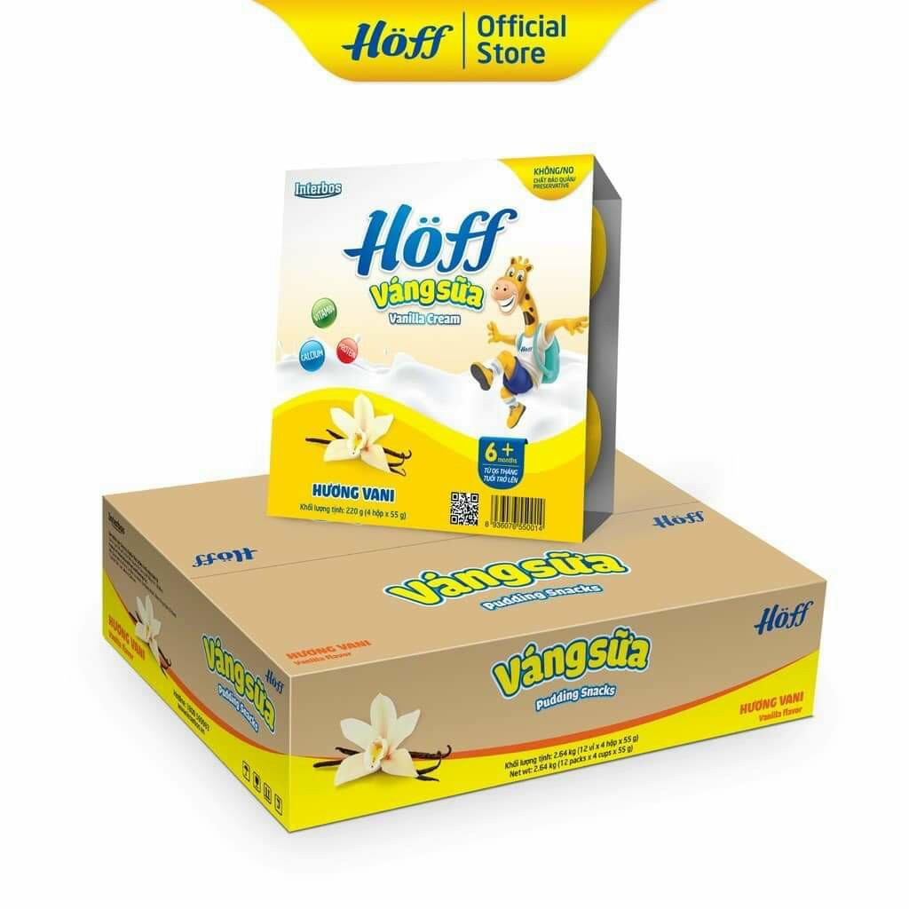 Váng sữa và sữa chua ăn Hoff (lốc 4 hộp x 55g) (date mới)