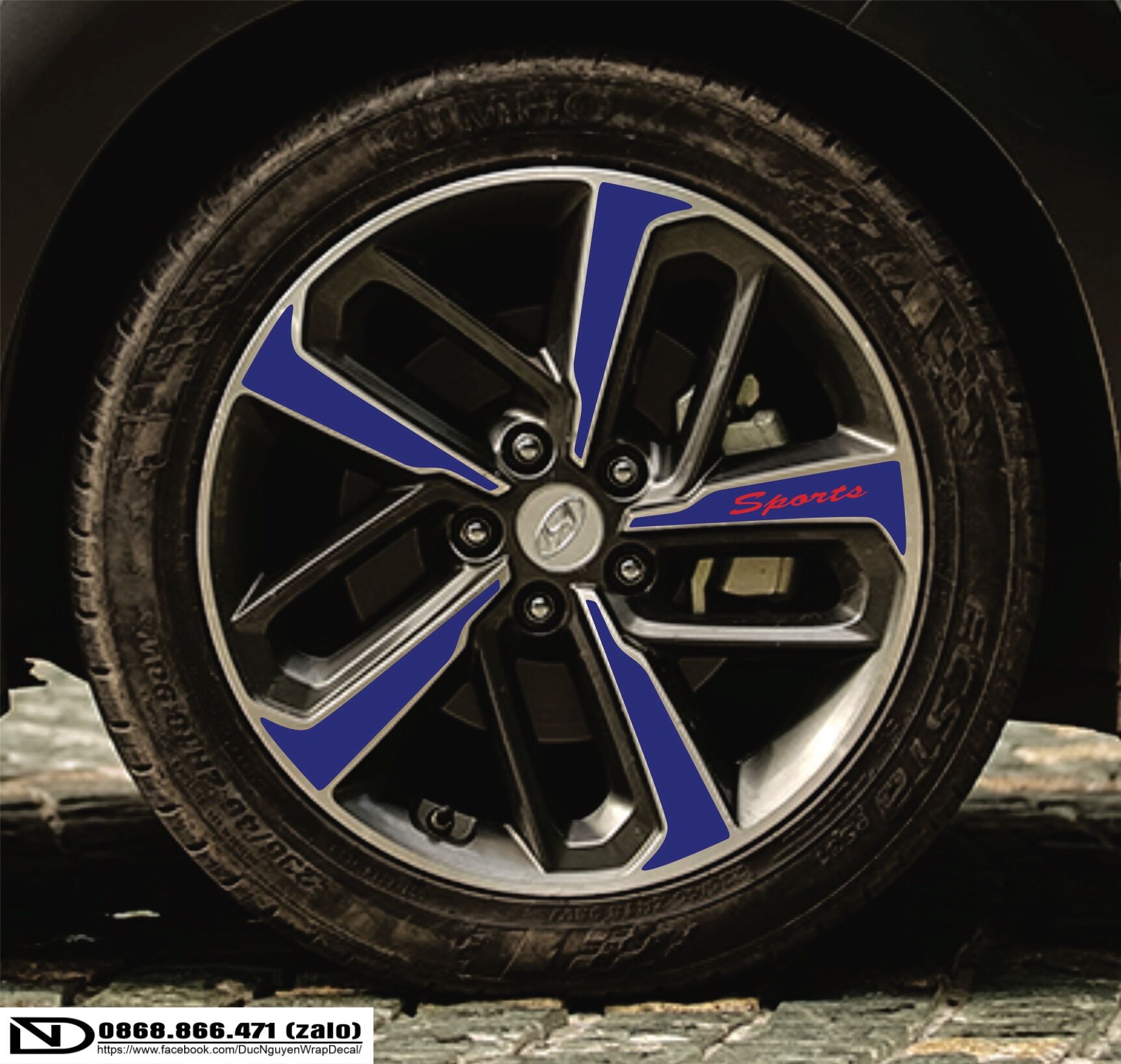 Decal dán mâm KONA (5 bánh)