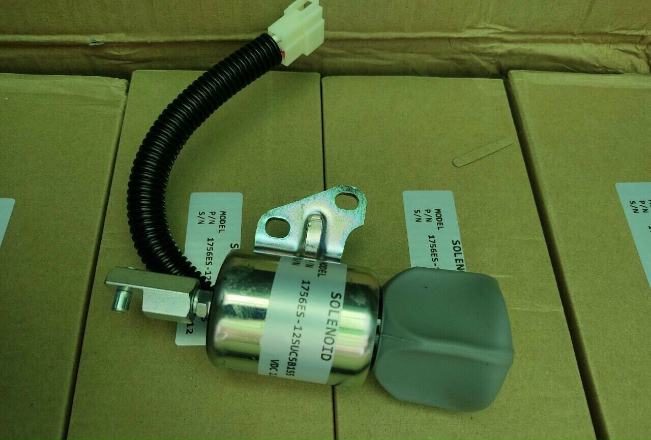 Cục tắt máy nhiên liệu solenoid 24V cho máy Kubota D722 D902  Z482 1756es-12suc5b1s5