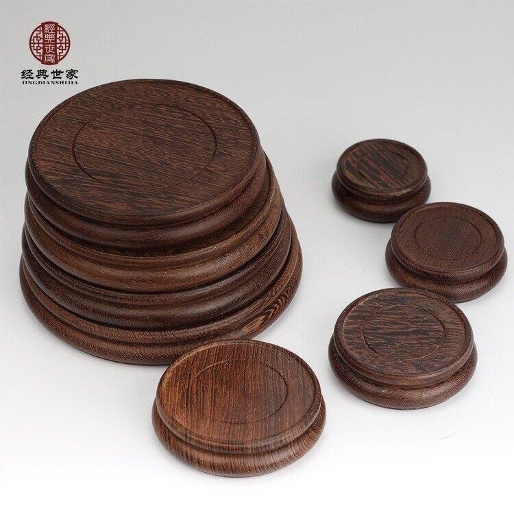 Đế gỗ, đôn gỗ tròn để chậu bonsai mini,tượng gốm, ấm trà,... vân trắng siêu đẹp