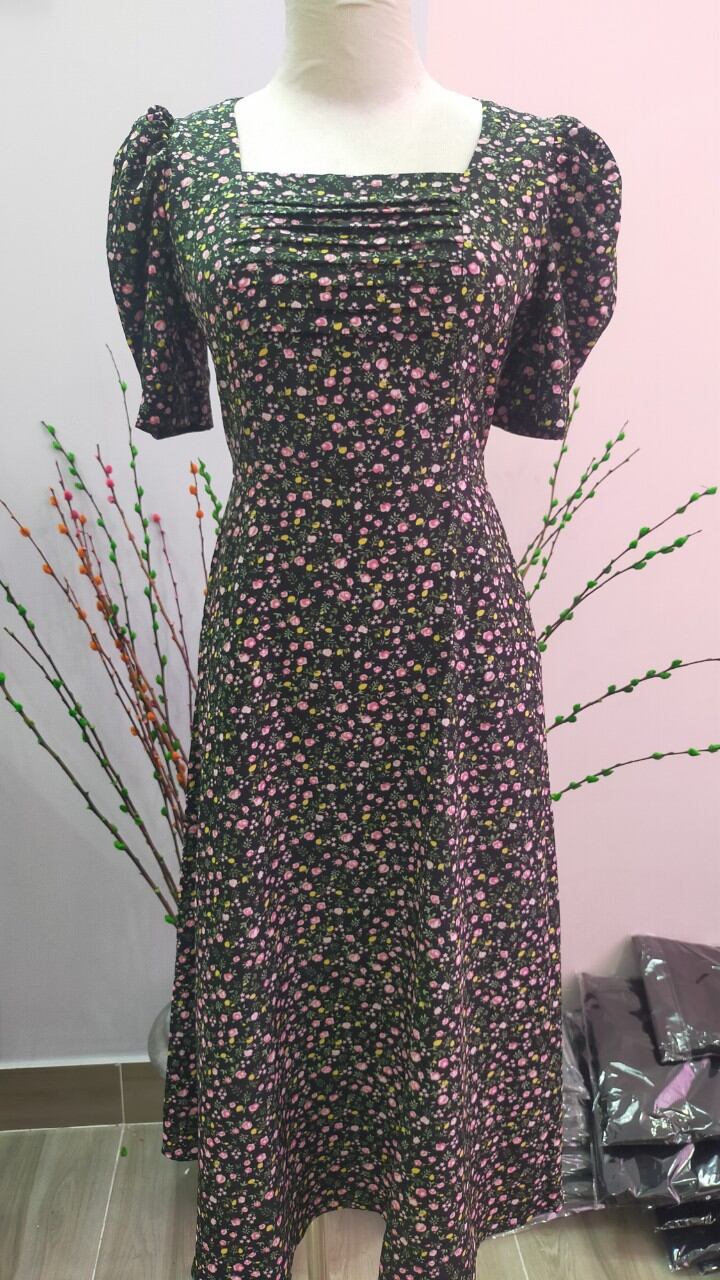 Đầm Hoa Nhí Chất Lụa Xếp Ly Ngực Size L đến XXL ♥️