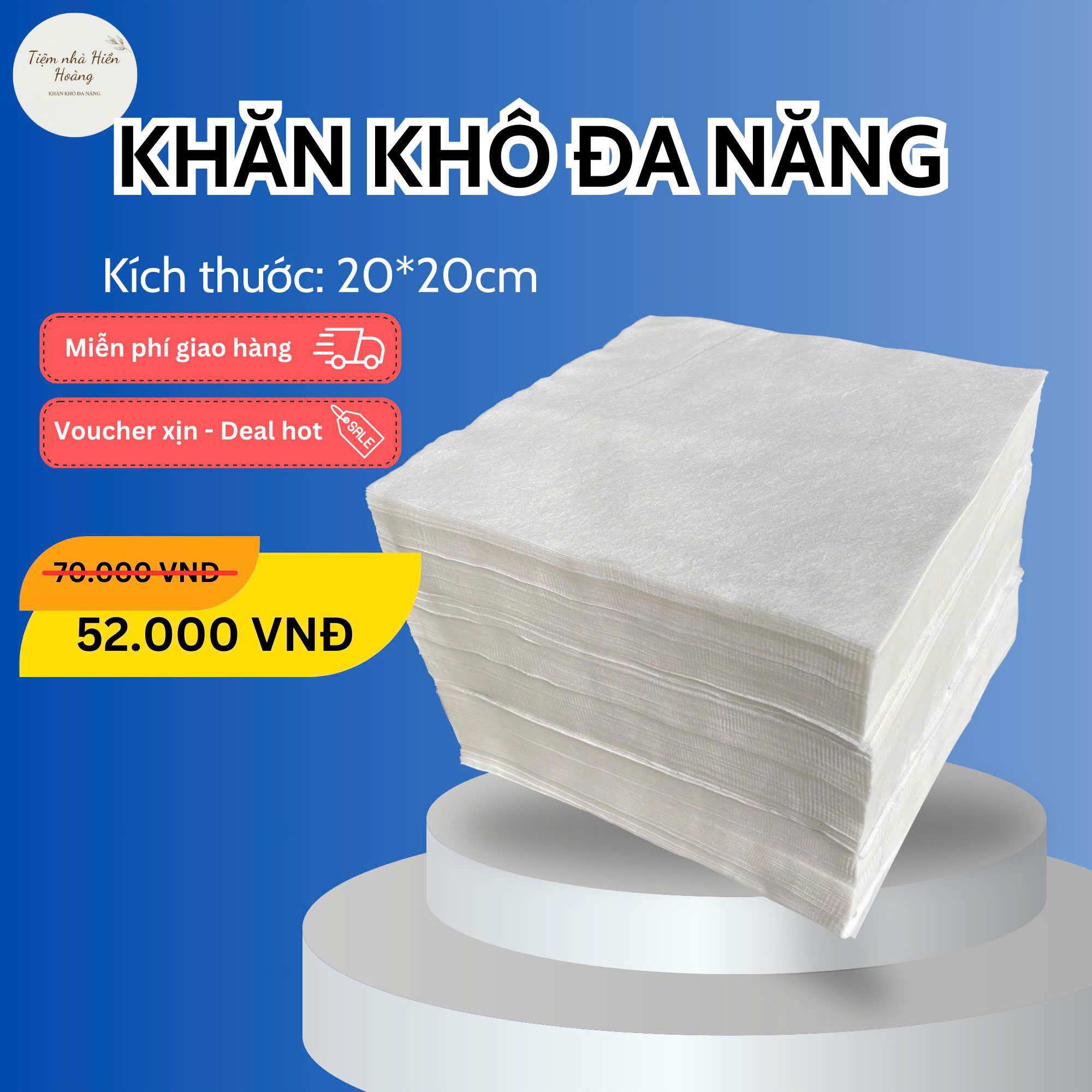 1KG KHĂN VẢI KHÔ ĐA NĂNG (20-20cm) Trơn Nhăn (thay thế khăn giấy, nhúng nước ấm lau vệ sinh)