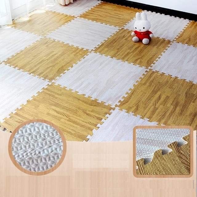 thảm xốp lót sàn vân gỗ 60x60x1cm