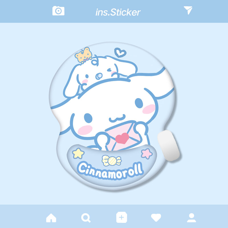 Tấm Lót Chuột Kuluomi Hình Chú Chó Cinnamoroll Tấm Lót Cổ Tay Bảo Vệ Cổ Tay Tấm Lót Mềm Ins Silicon Trò Chơi Văn Phòng 3D Lập Thể Pakistan