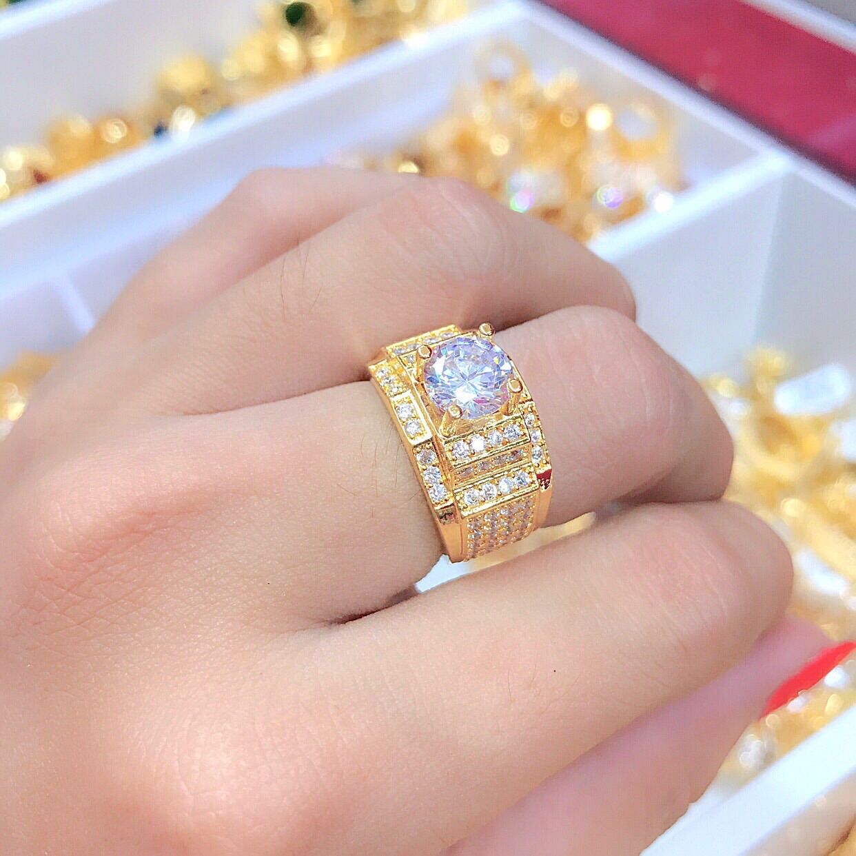 Nhẫn nam mạ vàng 18k cao cấp