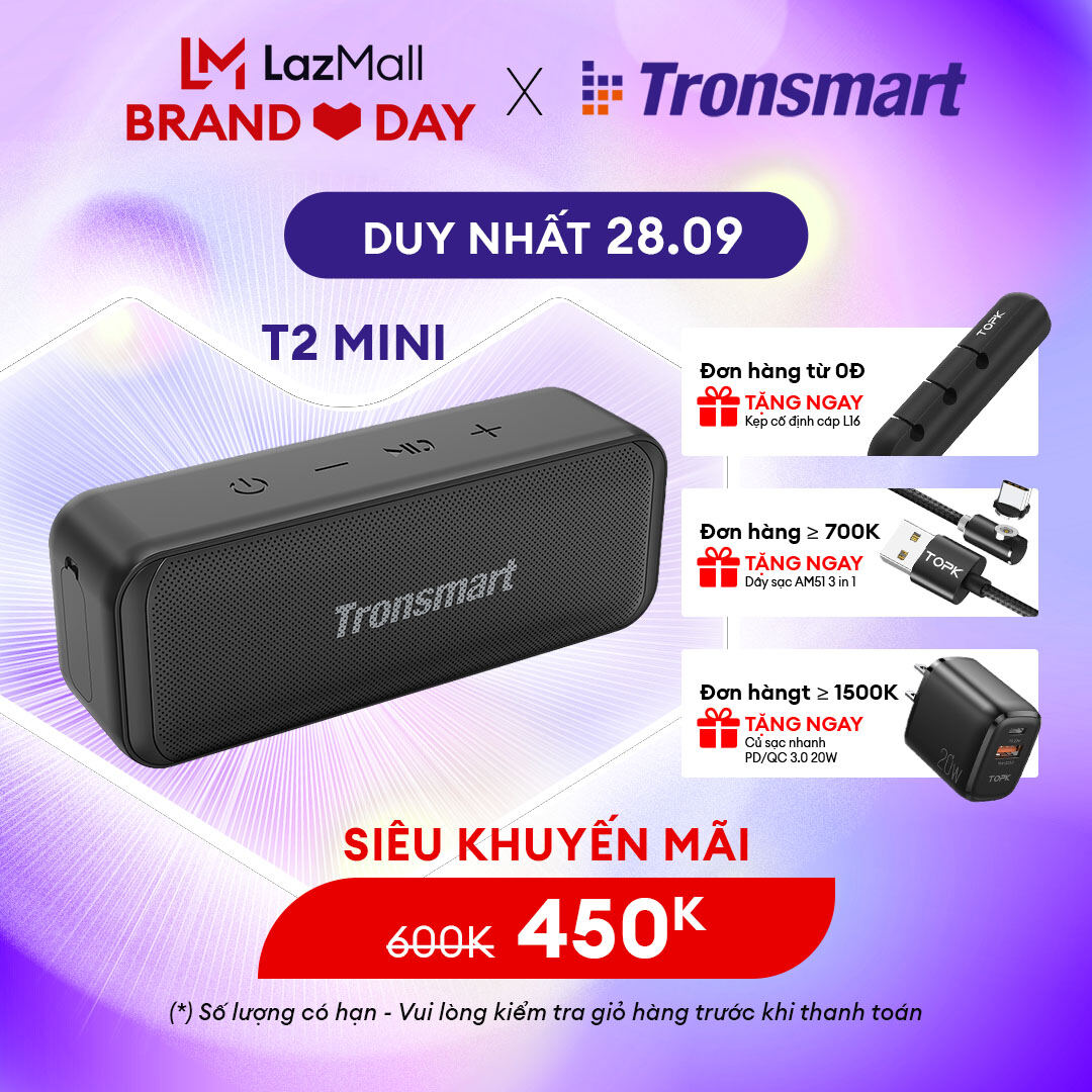 Loa Bluetooth 5.0 Tronsmart T2 Mini Công suất 10W TWS Chống nước IPX7 Thời