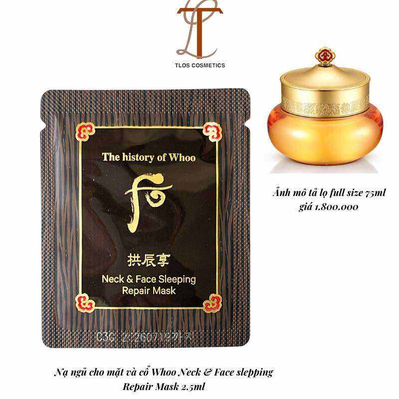 Gói Mặt nạ ngủ Whoo cho mặt và cổ Gongjinhyang Neck & Face Sleeping Repair