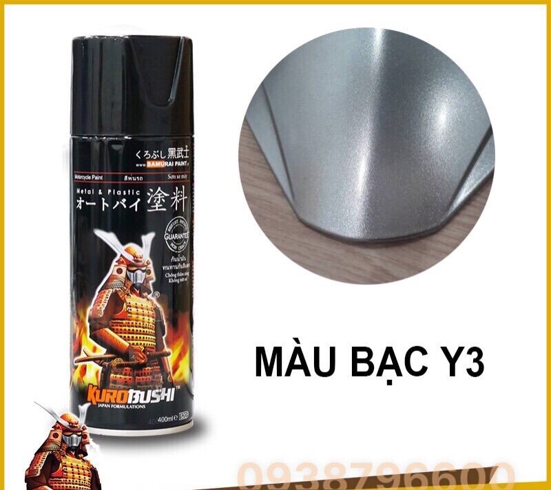 Sơn Samurai Y3 màu Bạc dễ Sơn các loại xe