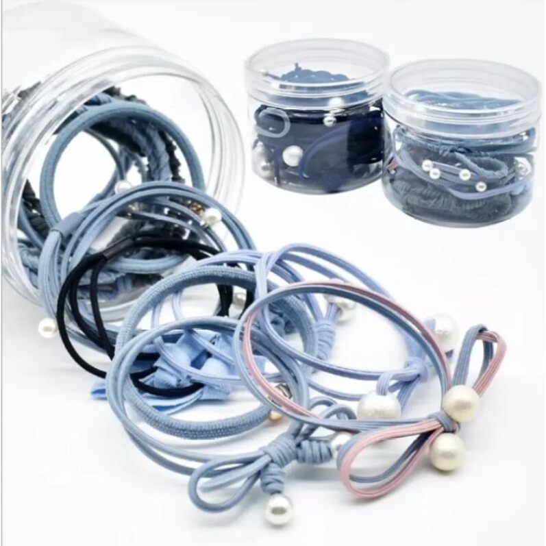 Hộp 12 dây buộc tóc đơn giản dễ thương