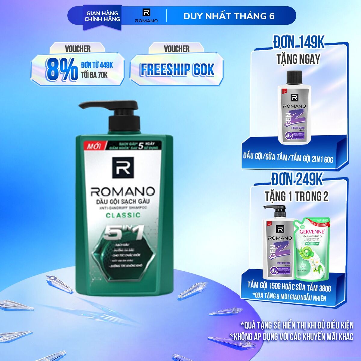 Dầu gội sạch gàu Classic 610g