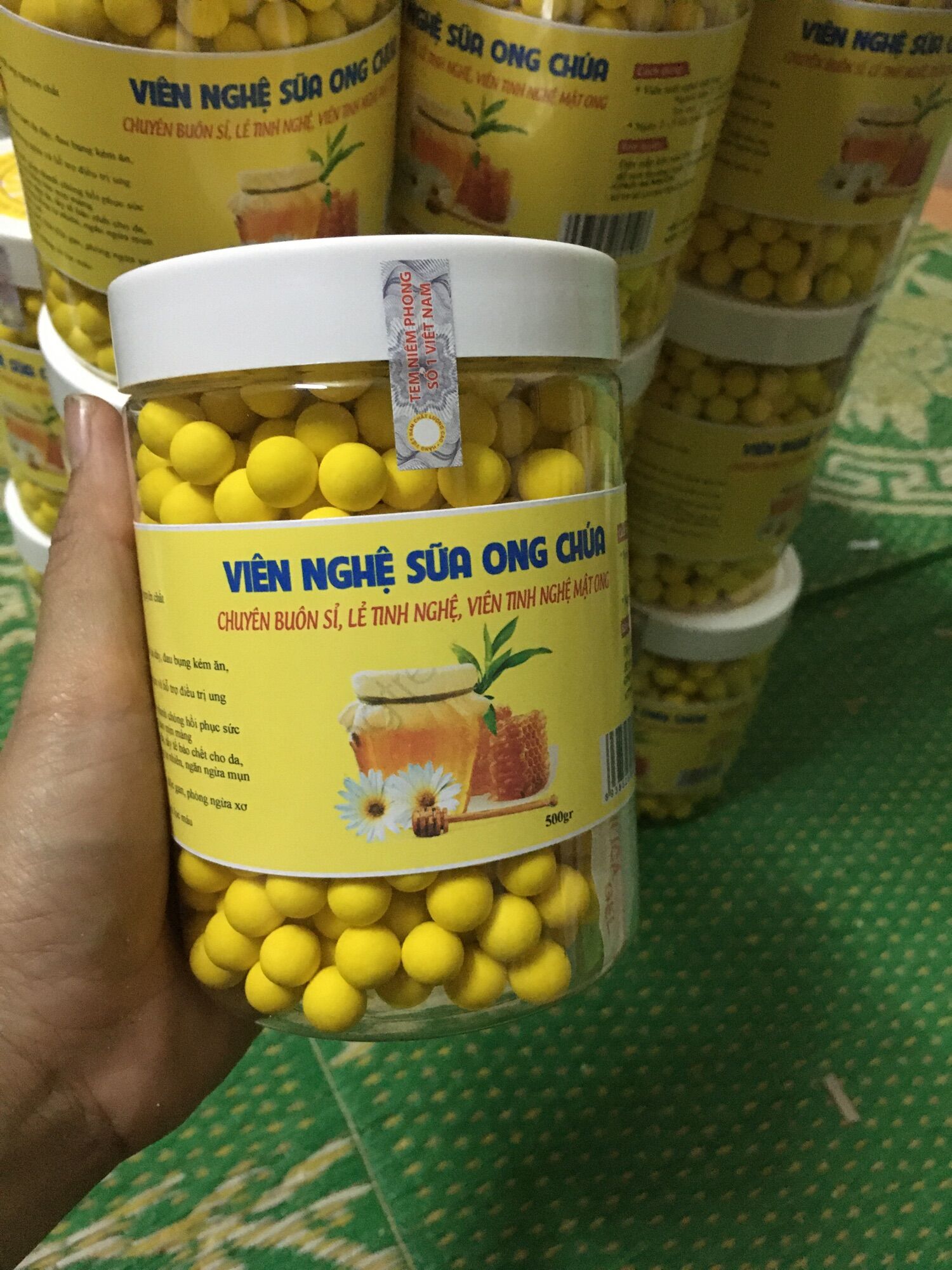 Viên nghệ sữa ong chúa phấn hoa ( hũ 500g )