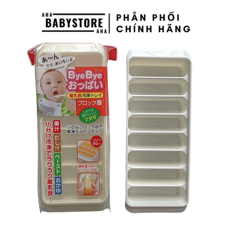 Khay trữ đông đồ ăn dặm 8 ngăn Bye Bye hàng Nhật
