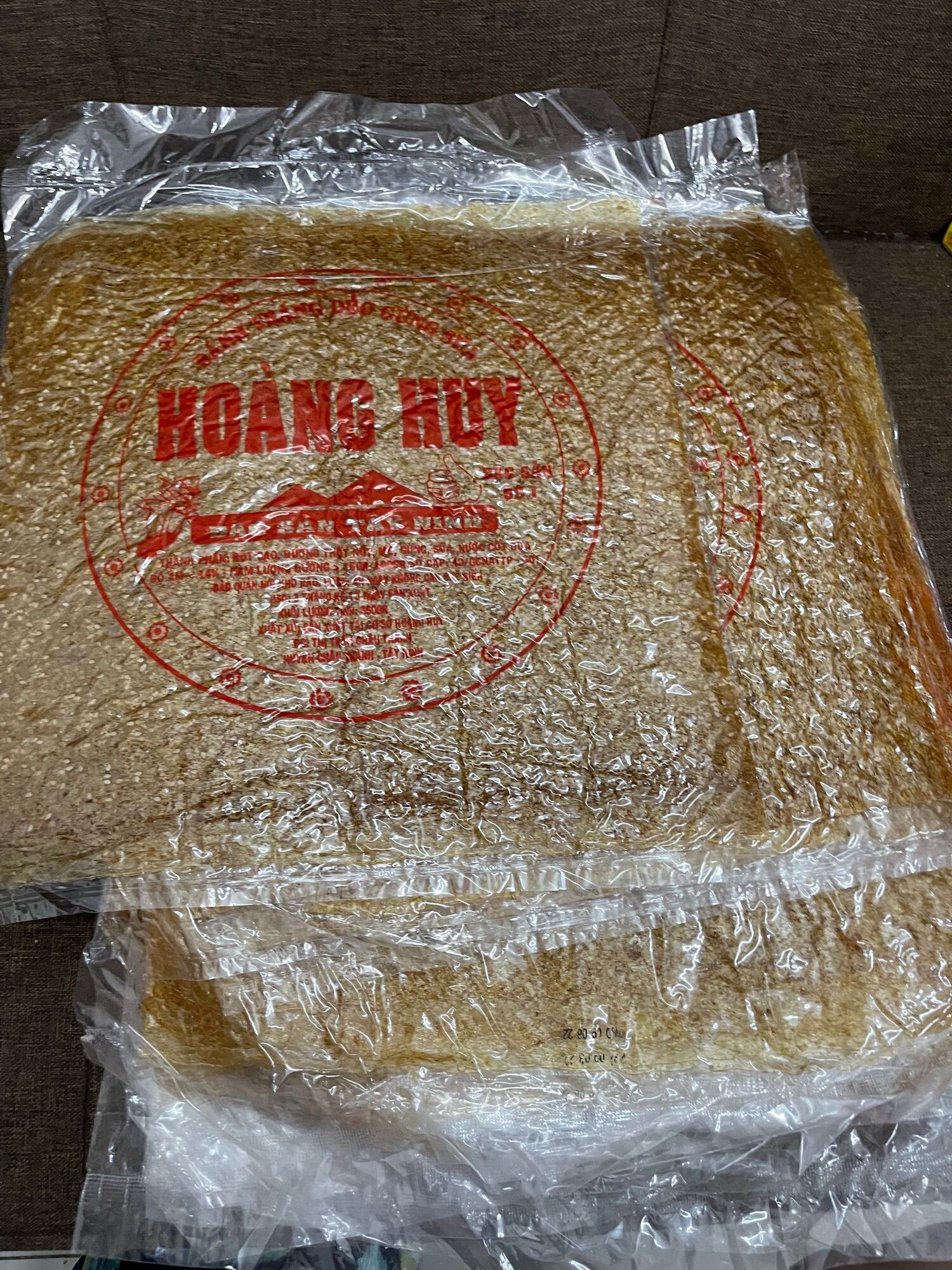 Bánh tráng dẻo gừng nâu  Hoàng Huy - đặc sản Tây Ninh - ngọt thanh!